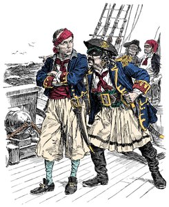 Zwei Piraten drohen, Illustration von Bernard Partridge (1861-1945) aus 