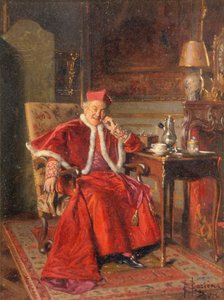 Kardinal beim Kaffee von Bernard Louis Borione