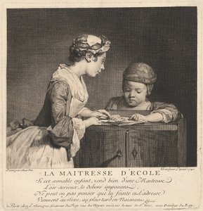 Die Lehrerin von Bernard Lépicié after Jean Siméon Chardin