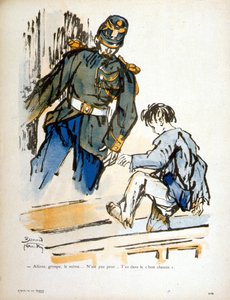 Kind und Polizist (Gravur) von Bernard Naudin