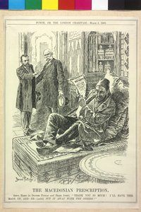 Kaiser von Österreich und Nikolaus II. Karikatur von Franz Joseph I.