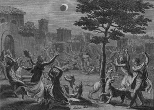 Verzweiflung der Peruaner während der Mondfinsternis, 1723 von Bernard Picart