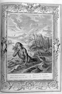 Glaucus wird in einen Meeresgott verwandelt, 1733 von Bernard Picart