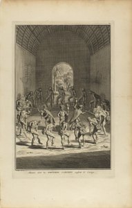 Maniére, wie die Karibenpriester Mut einflößen von Bernard Picart