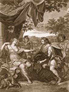 Meleager präsentiert Atalanta den Kopf des Ebers, 1731 von Bernard Picart