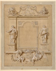 Gedenktafel, die Malerei und Musik darstellt