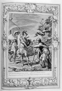 Phineus wird von den Harpyien durch Kalais und Zethes befreit, 1733 von Bernard Picart