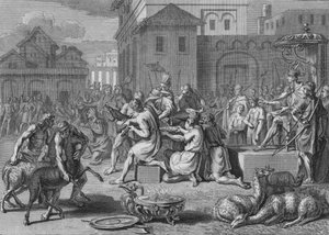 Opfer eines schwarzen Lammes, am Tag des großen Sonnenfestes, 1723