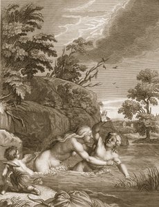 Salmacis und Hermaphroditus vereint in einem Körper, 1731 von Bernard Picart