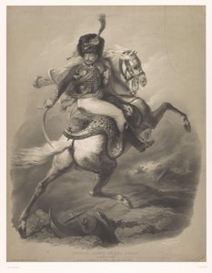 Angreifender Offizier zu Pferd