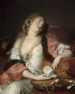 Dame liest die Briefe von Heloise und Abelard, ca. 1780 von Bernard d Agescy