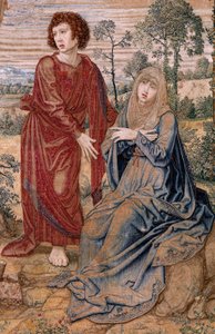 Flämischer Wandteppich. Serie Baldachin von Karl V. Christus der Barmherzige von Bernard van Orley