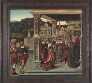 Die heilige Helena vor dem Papst in Rom, ca. 1510-1520 von Bernard van Orley