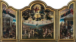 Das Jüngste Gericht und die sieben Werke der Barmherzigkeit von Bernard van Orley