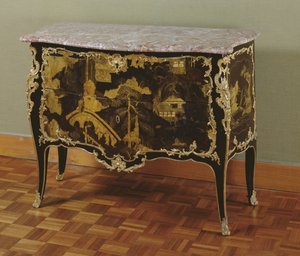 Kommode Louis XV (vergoldetes Holz, Bronze & Marmor)