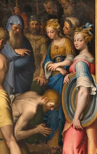 Kapelle Unserer Lieben Frau vom Volk, Zweites nördliches Joch, Enthauptung des Täufers 1569, Detail von Bernardino Campi