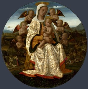 Jungfrau und Kind mit Cherubim von Bernardino Fungai
