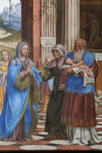 Detail der Darstellung Jesu im Tempel von Bernardino Luini