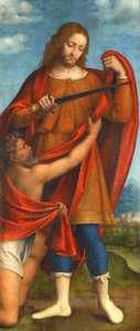 Heiliger Martin teilt seinen Mantel mit einem Bettler