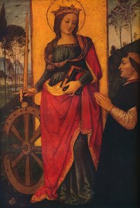 Heilige Katharina von Alexandria mit einem Stifter, ca. 1480