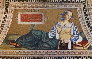 Sibylle von Delphi, Gravur nach Mosaik von Bernardino Pinturicchio von Bernardino di Betto (after) Pinturicchio