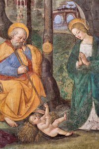 Anbetung der Hirten (Detail) Fresko von Pinturicchio (Bernardino di Betto) (1454-1513) 1484-1492, Kirche Santa Maria del Popolo, Rom, Italien
