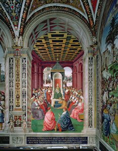 Aeneas Sylvius Piccolomini (1405-64) unterwirft sich Papst Eugenius IV (1383-1447) am 7. Februar 1447