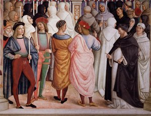 Pius II. kanonisierte St. Katharina von Siena im Jahr 1461 (Detail)