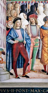 Piccolomini-Bibliothek, Südwestwand: „Pius II. kanonisiert die hl. Katharina von Siena, 29. Juni“ von Bernardino di Betto Pinturicchio