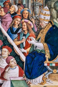 Die Piccolomini-Bibliothek, Südwestwand: „Pius II. leitet den Reichstag von Mantua, 1. Juni