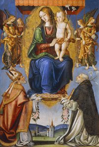 Madonna mit Kind und den Heiligen Severino und Dominikus