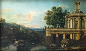 Architektonische Capriccio mit einem Palast, ca. 1766