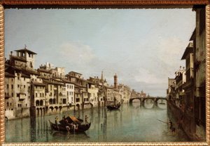 Der Arno in Florenz mit dem Ponte Santa Trinità von Bernardo Bellotto