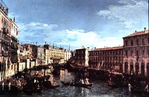 Canal Grande, Venedig, Blick nach Süden zur Rialtobrücke