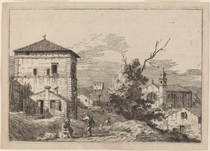 Landschaft mit einem toten Baum von Bernardo Bellotto