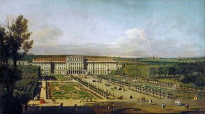 Schloss Schönbrunn vom Garten aus gesehen, zwischen 1758 und 1761