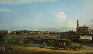 Ansicht von Dresden mit der Hofkirche rechts, 1748 von Bernardo Bellotto