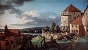 Blick auf Pirna von der Festung Sonnenstein, um 1752-1755