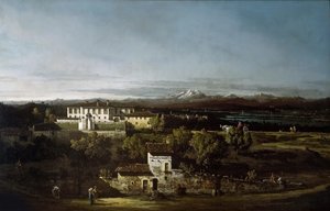 Ansicht der Villa Perabò, später Melzi, in Gazzada von Bernardo Bellotto