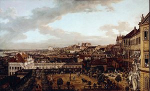 Blick auf Warschau, von der östlichen Loggia der königlichen Villa in Richtung Krakau von Bernardo Bellotto