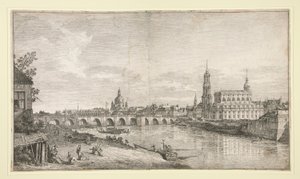 Ansicht der Brücke in Dresden über die Elbe