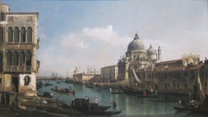 Blick auf den Canal Grande: Santa Maria della Salute und die Dogana vom Campo Santa Maria Zobenigo