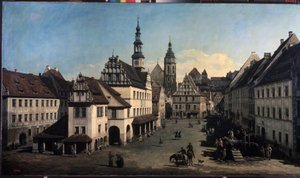 Der Marktplatz in Pirna, Deutschland von Bernardo Bellotto