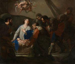 Die Anbetung der Hirten, um 1650 von Bernardo Cavallino