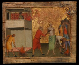 Die heilige Reparata wird mit glühenden Eisen gefoltert, ca. 1327-48 von Bernardo Daddi