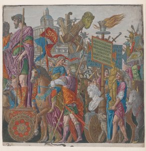Blatt 2: Ein Triumphwagen, aus Der Triumph von Julius Caesar, 1599 von Bernardo Malpizzi