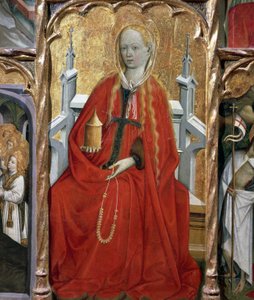 Maria Magdalena, Detail (vom Altarbild der hl. Maria Magdalena), von Bernat Martorell, katalanische gotische Kunst von Bernardo Martorell