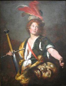 David mit dem Kopf von Goliath von Bernardo Strozzi