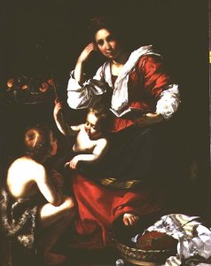 Madonna und Kind mit dem kleinen Johannes dem Täufer von Bernardo Strozzi