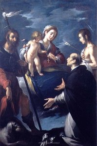 Madonna des Rosenkranzes mit St. Rochus, St. Dominikus und St. Sebastian